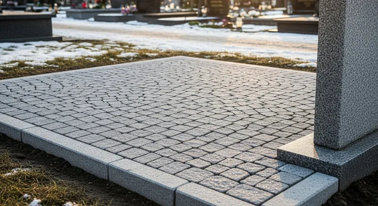 Брусчатка с гранитным цоколем по периметру, образец ПМ013 в Челябинске