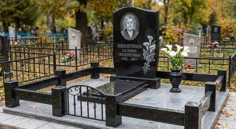 Памятник с гравировкой калл — выполненная работа «Никитина» в Челябинске