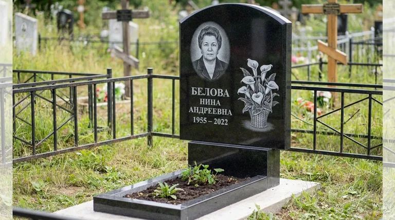 Памятник с гравировкой калл — выполненная работа «Белова» в Челябинске