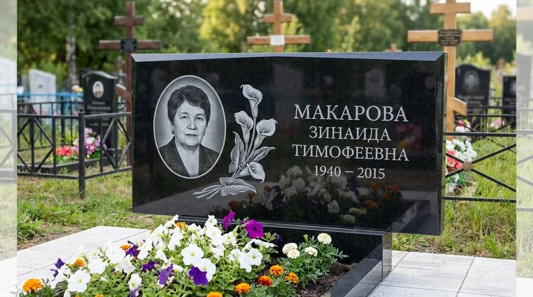 Памятник с гравировкой калл — выполненная работа «Макарова» в Челябинске