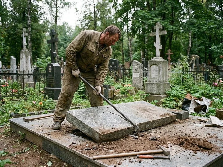 Демонтаж гранитной плитки и мощения участка в Челябинске