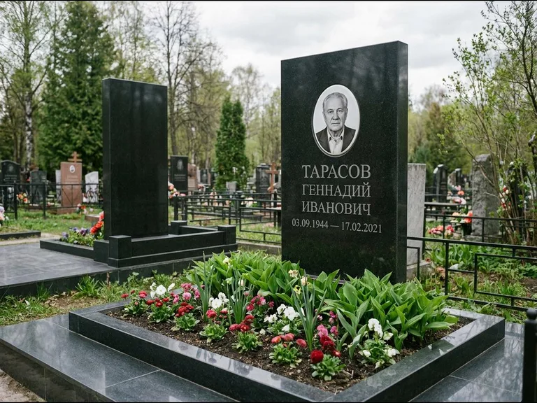 Керамический портрет на габбро-диабазе в Челябинске