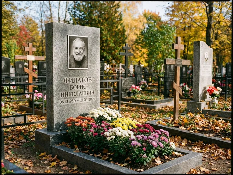 Керамический портрет с цветником в Челябинске