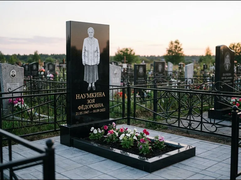Гравировка портрета на чёрном граните — выполненная работа 18 в Челябинске