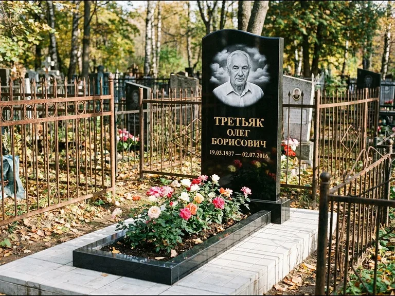 Гравировка портрета на чёрном граните — выполненная работа 23 в Челябинске