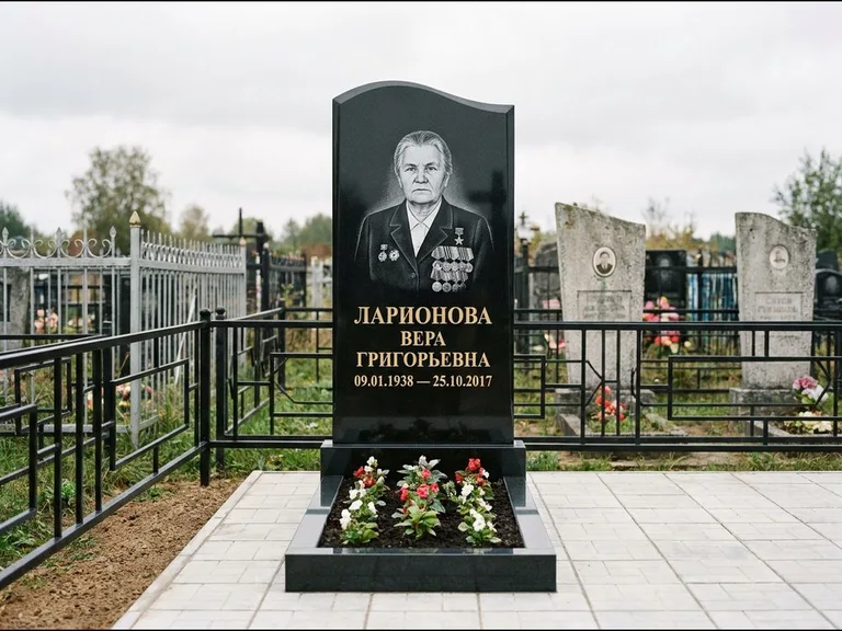 Гравировка портрета на чёрном граните — выполненная работа 28 в Челябинске