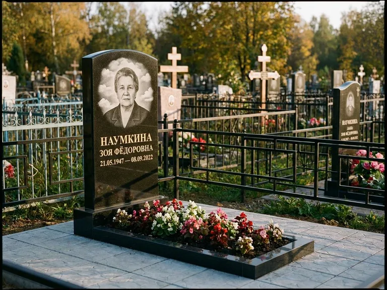 Гравировка портрета на чёрном граните — выполненная работа 30 в Челябинске