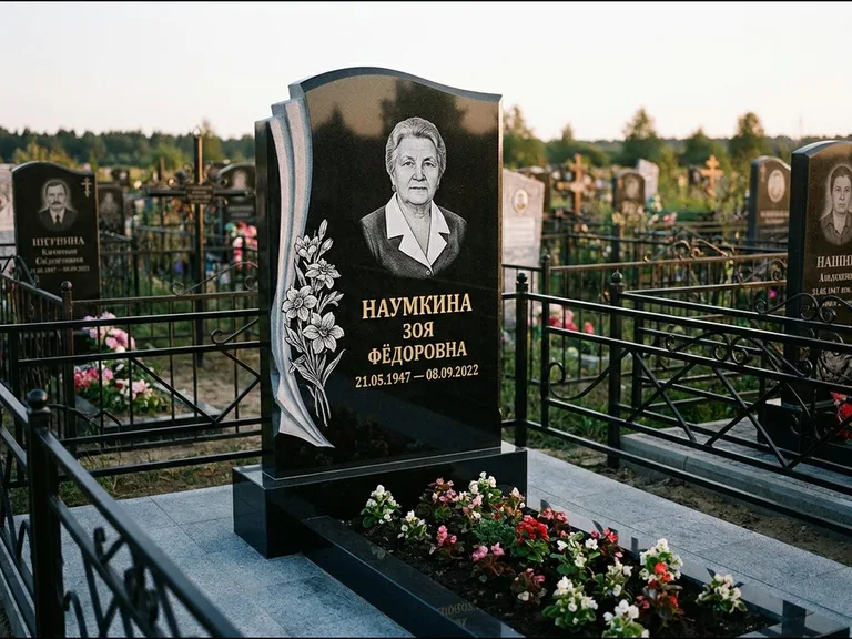 Гравировка портрета на чёрном граните — выполненная работа 6 в Челябинске