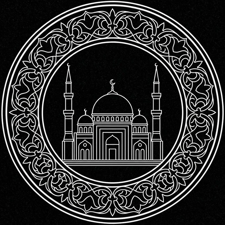 Эскиз: В медальоне — круглый медальон с восточным кантом в Челябинске