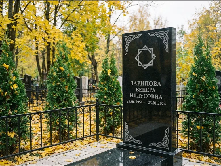 Мусульманский памятник — руб аль-хизб с восточной плетёнкой, работа «Зарипова» в Челябинске