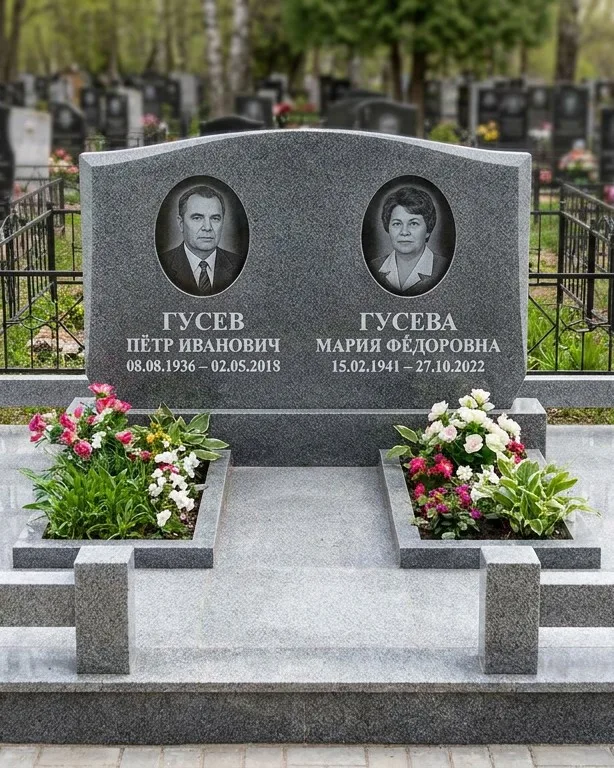 Памятник под ключ из белого мрамора в Челябинске