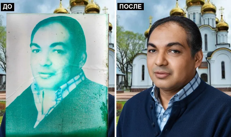 Ретушь фото на памятник — цветокоррекция и колоризация: до и после в Челябинске