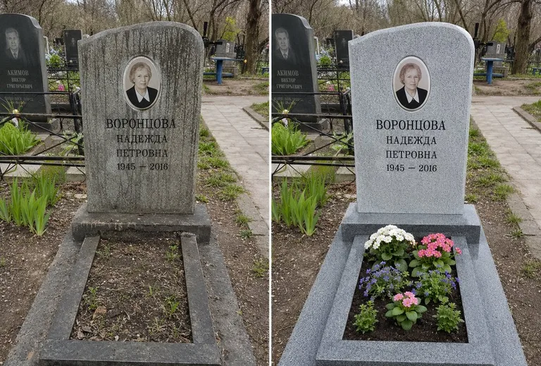 Уборка могилы до и после весной — городское кладбище в Челябинске