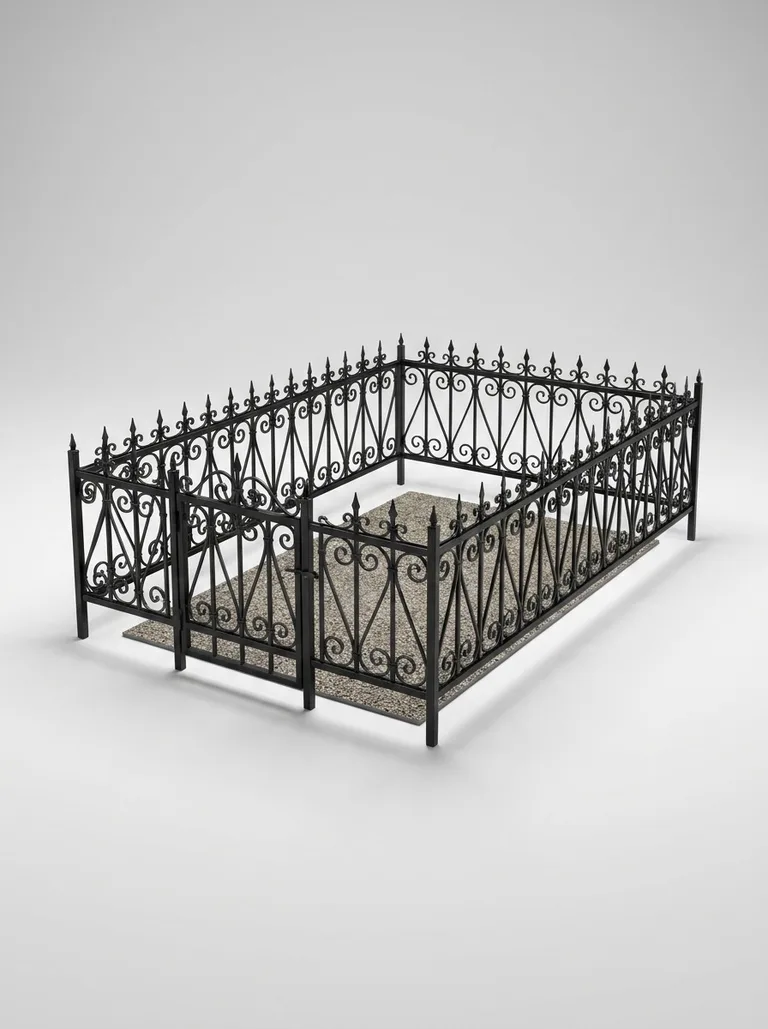Модель ограды на могилу ОГ001 — установка в Челябинске