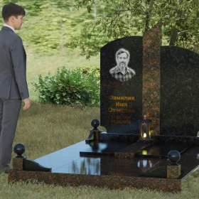 Вертикальный гранитный светский монумент - П068