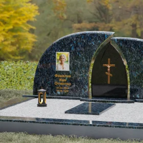 Комбинированный памятник с крестом для двоих - П116
