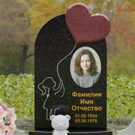 Гранитный вертикальный памятник для одного - П141