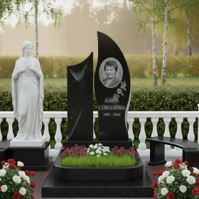 Гранитный или мраморный светский вертикальный памятник - ПН105