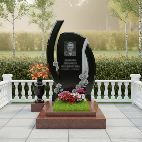 Элитный Гранитный светский вертикальный памятник - ПН107