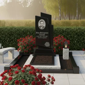 Гранитный светский вертикальный памятник - ПН116