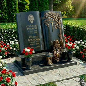 Элитный гранитный памятник для двоих – ПН236