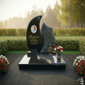 Комбинированный памятник с крестом – ПН241