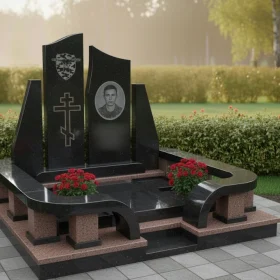 Православный Гранитный памятник с крестом - ПН397