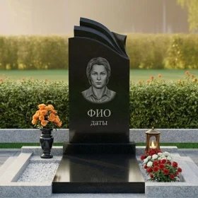 Вертикальный светский гранитный памятник для мемориального комплекса - ПН445