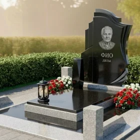 Вертикальный светский гранитный памятник для мемориального комплекса - ПН446