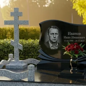 Элитный Гранитный памятник с православным крестом - ПН476