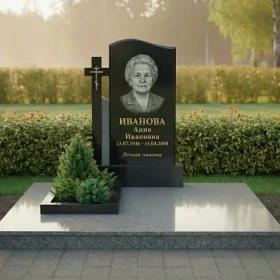 Гранитный православный вертикальный памятник - ПН597