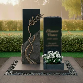 Светский вертикальный гранитный или металлический памятник - ПН706