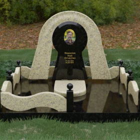 Комбинированный вертикальный памятник - П214