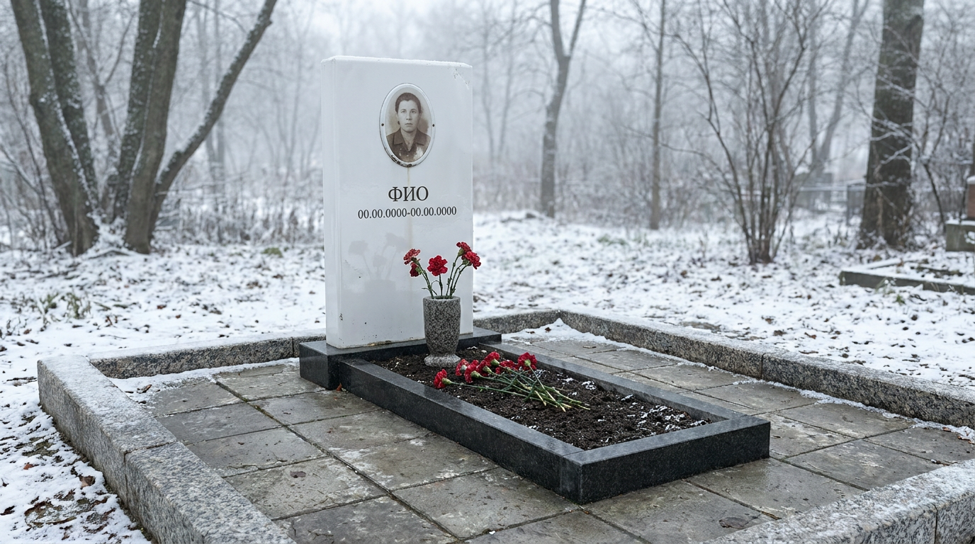 Пример дизайна: Пластиковый памятник в виде глыбы