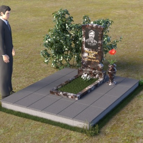 Гранитный вертикальный памятник из лезниковского гранита - ПВ133