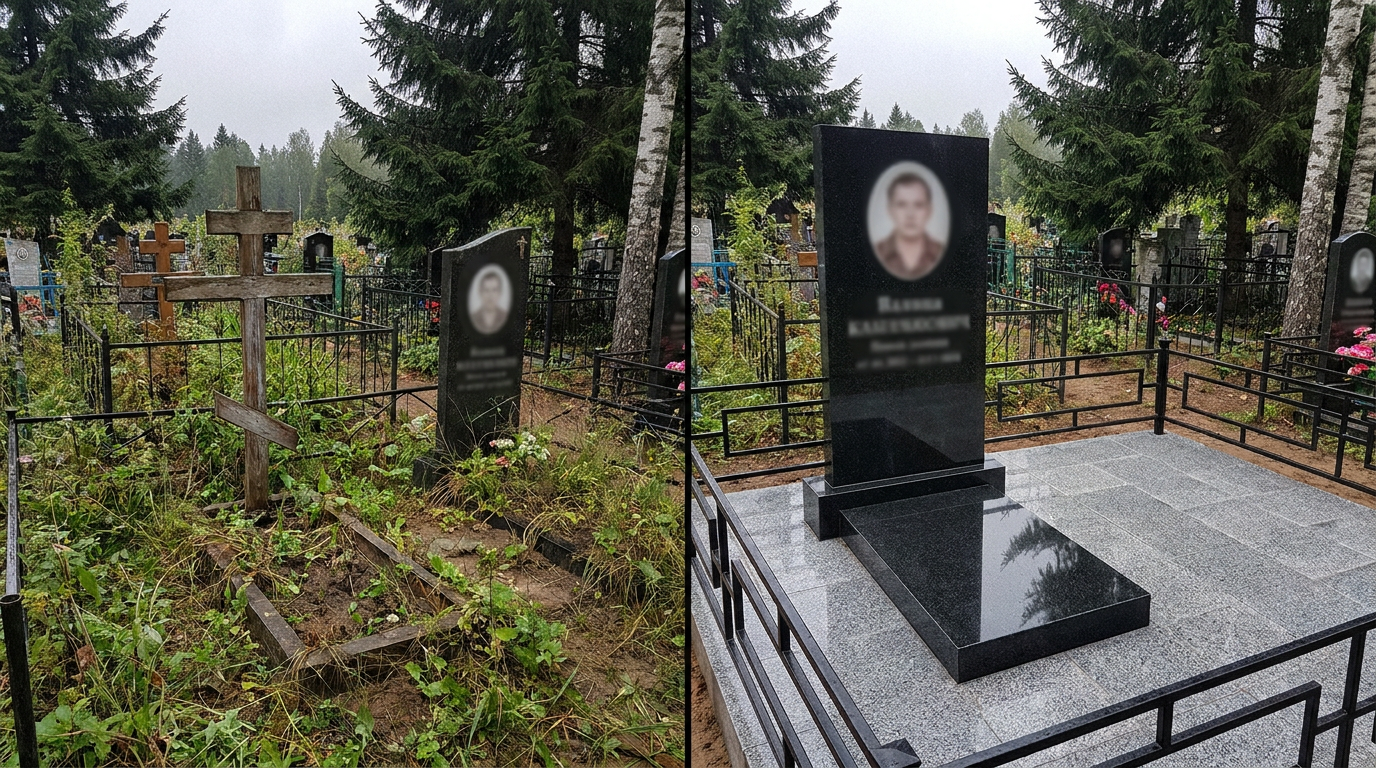 Установка памятника в Челябинске — пример 1