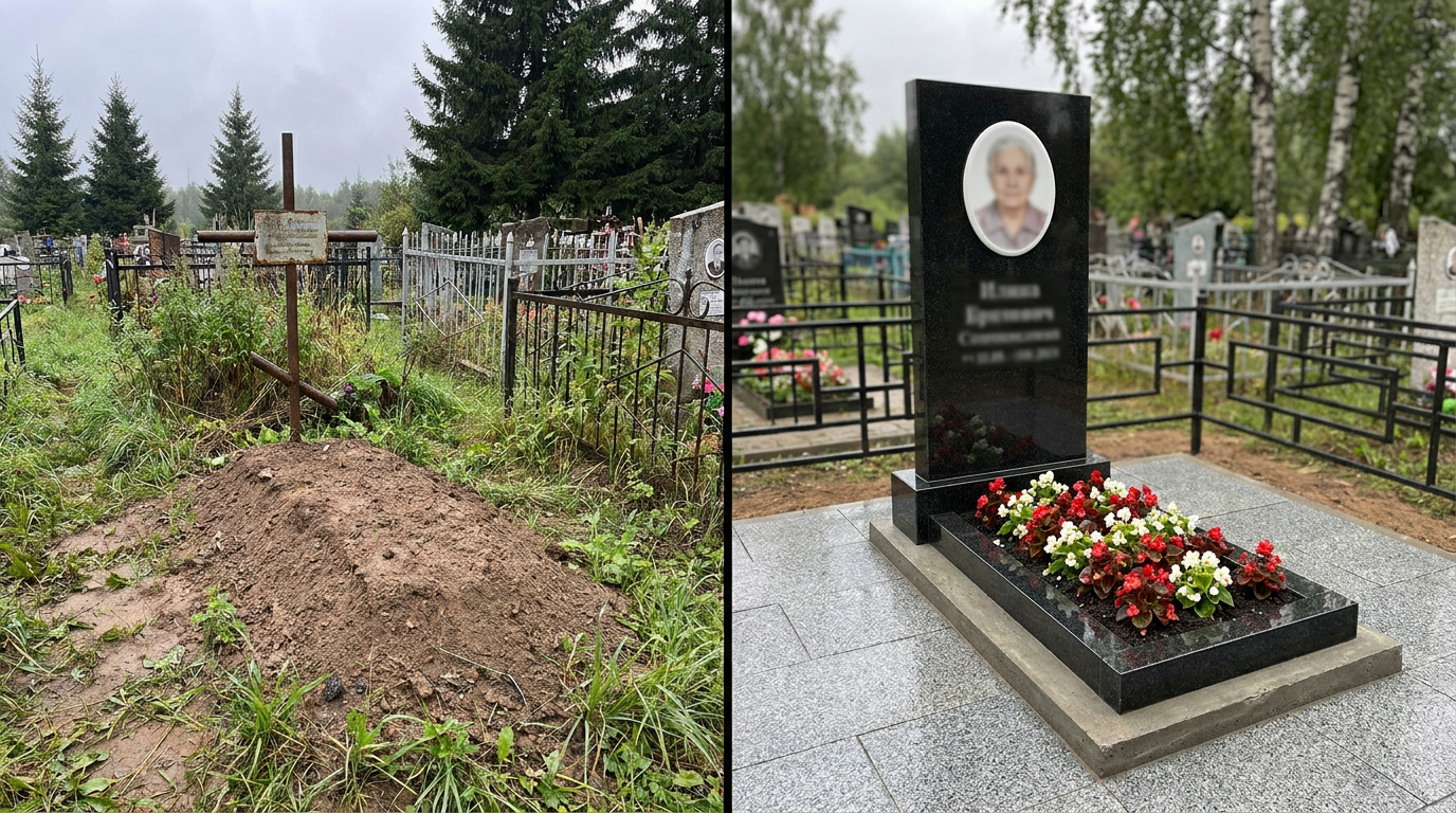 Установка памятника в Челябинске — пример 2